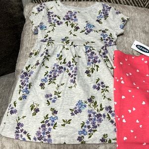 Girls toddlers leggings, dress & T shirt